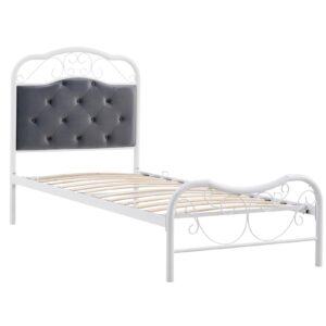 2010001195146_4 Voodi FABRIZIA 90x200, hall / valge