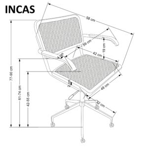 Kontoritool INCAS, pruun / must