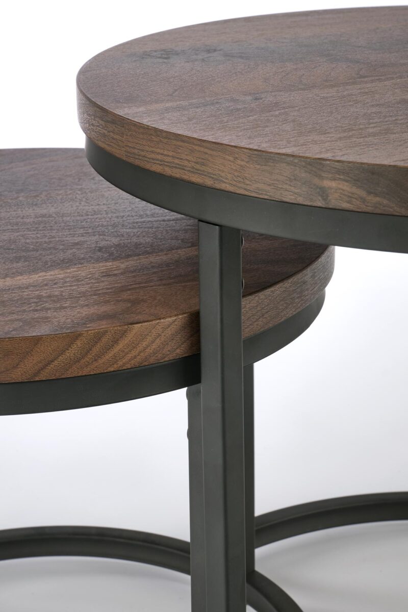 Kohvilaua komplekt ORELIN, pähklipuu / must