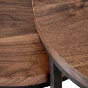 Kohvilaua komplekt ORELIN, pähklipuu / must