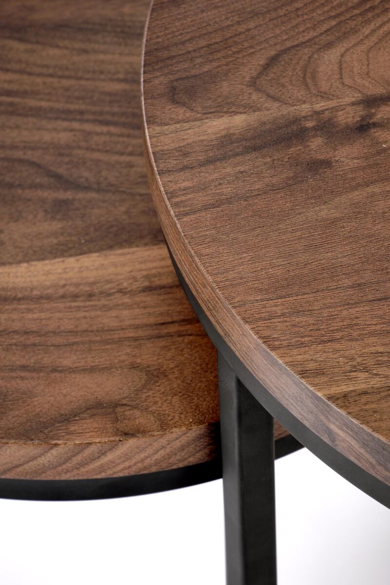 Kohvilaua komplekt ORELIN, pähklipuu / must