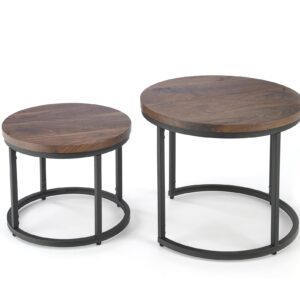 Kohvilaua komplekt ORELIN, pähklipuu / must