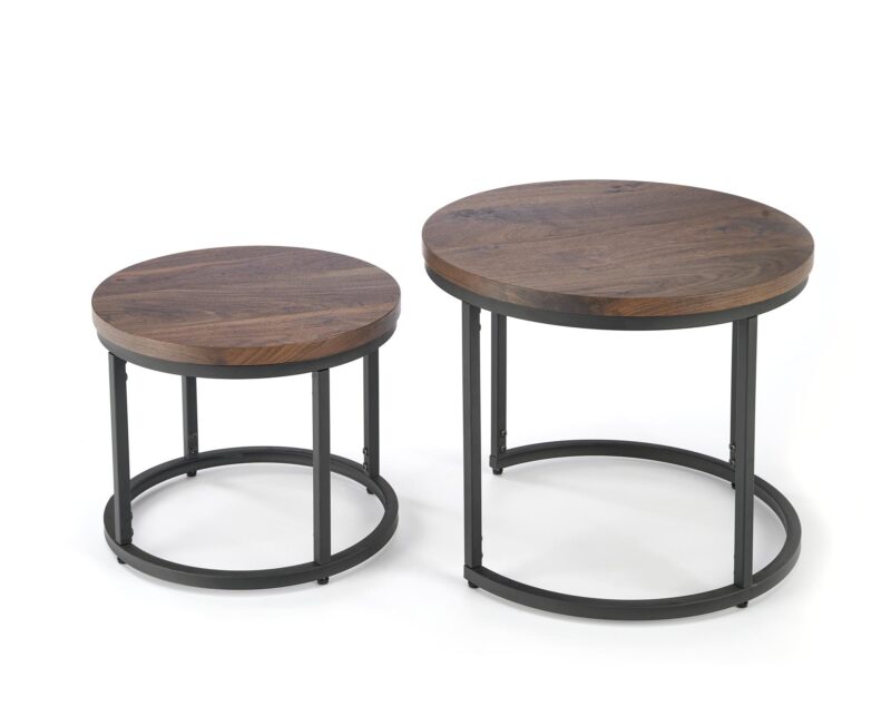 Kohvilaua komplekt ORELIN, pähklipuu / must