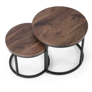 Kohvilaua komplekt ORELIN, pähklipuu / must