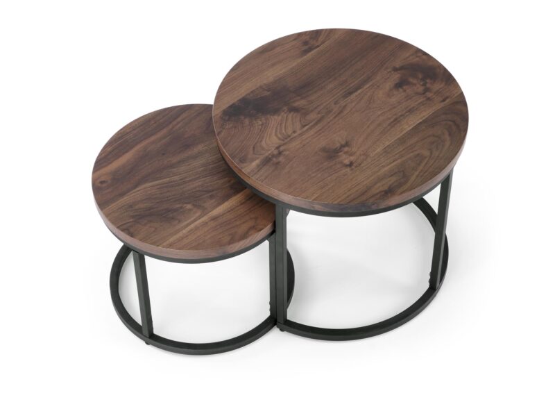 Kohvilaua komplekt ORELIN, pähklipuu / must