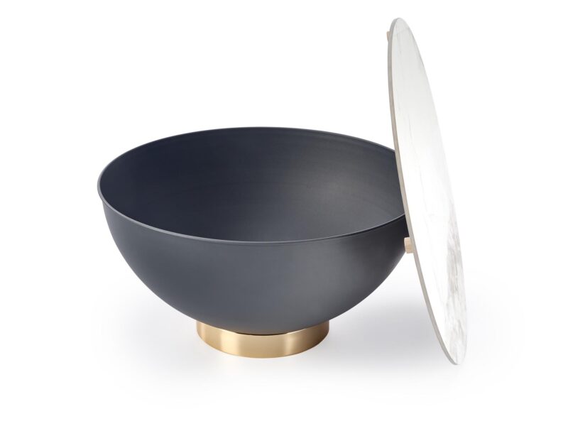 Kohvilaud CALVICA marmor / hall / kuldne