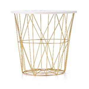 Kohvilaud HARISSA, kuldne / valge marmor