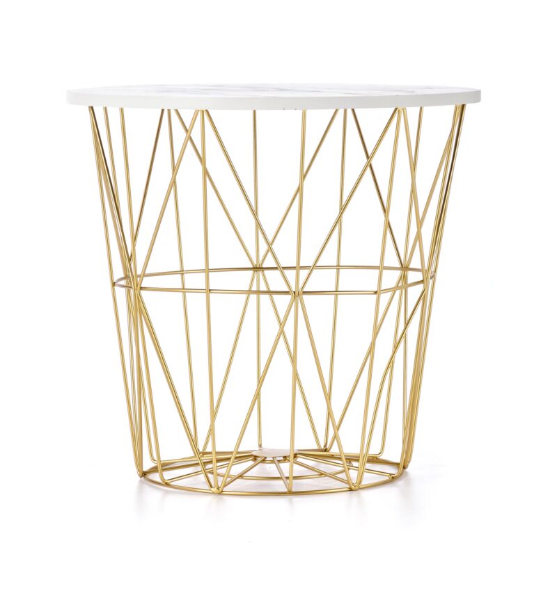 Kohvilaud HARISSA, kuldne / valge marmor