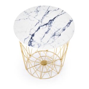 Kohvilaud HARISSA, kuldne / valge marmor
