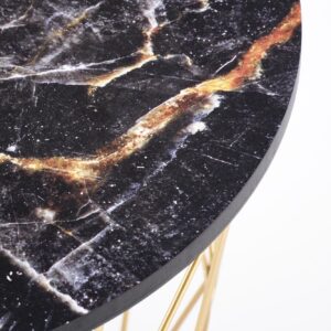 Kohvilaud MARIKA, kuldne / must marmor