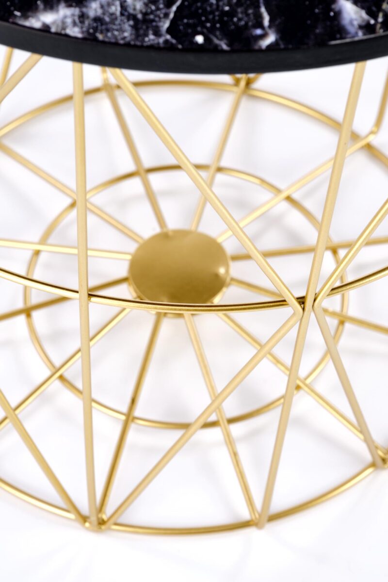 Kohvilaud MARIKA, kuldne / must marmor