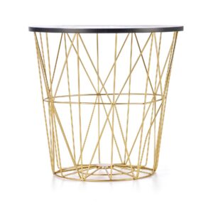 Kohvilaud MARIKA, kuldne / must marmor