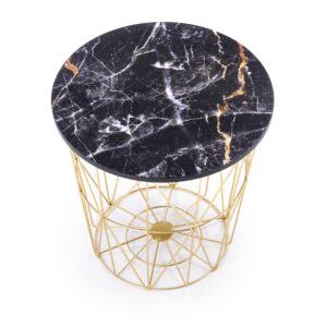 Kohvilaud MARIKA, kuldne / must marmor