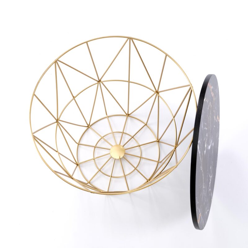 Kohvilaud MARIKA, kuldne / must marmor