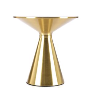 Kohvilaud TRIBECA, valge marmor / kuld