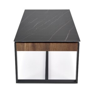 Kohvilaud RAMORA, must marmor / pähklipuu