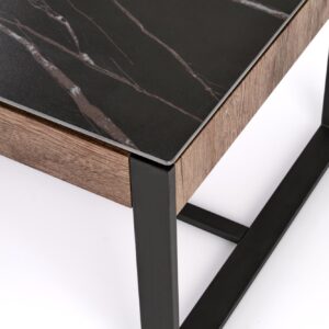 Kohvilaud RAMORA, must marmor / pähklipuu