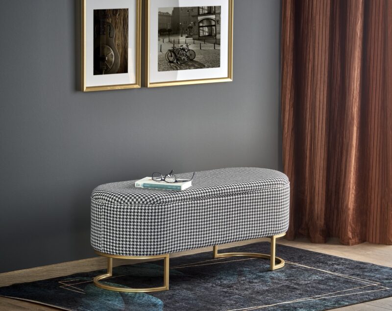 HARMONY pink bench koos hoiufunktsiooniga, must / valge / kuldne