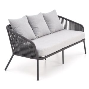 Aiamööbel ROCCAR (diivan + 2 tooli + kohvilaud), tumehall / helesinine