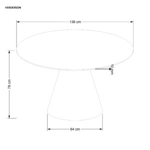 Ümar söögilaud HENDERSON, pähkel