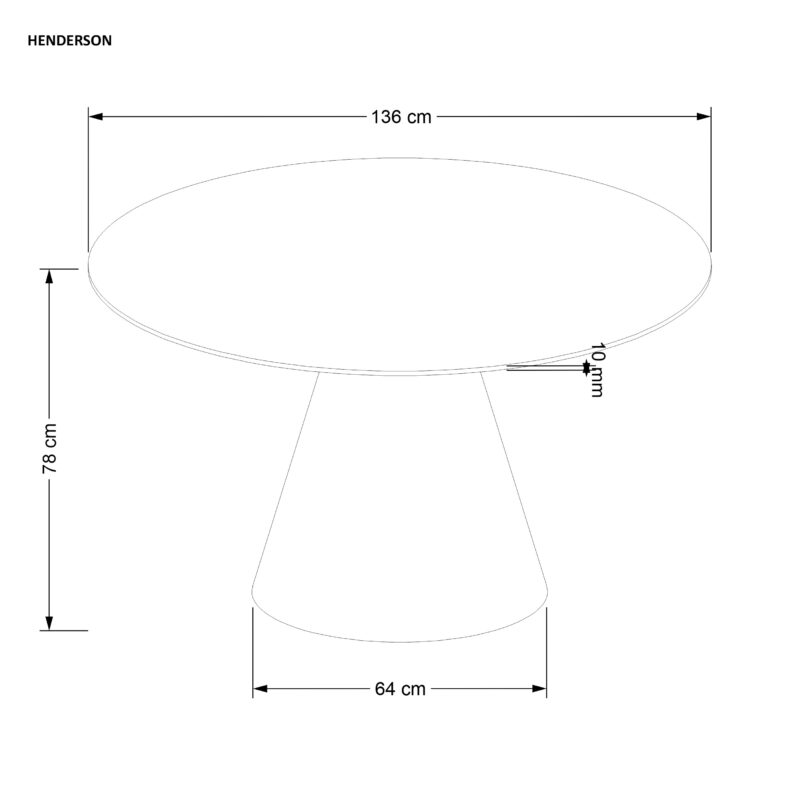 Ümar söögilaud HENDERSON, pähkel