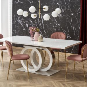 Söögilaud GALARDO, valge / kuld