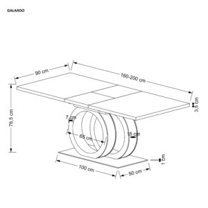 Söögilaud GALARDO, valge / kuld