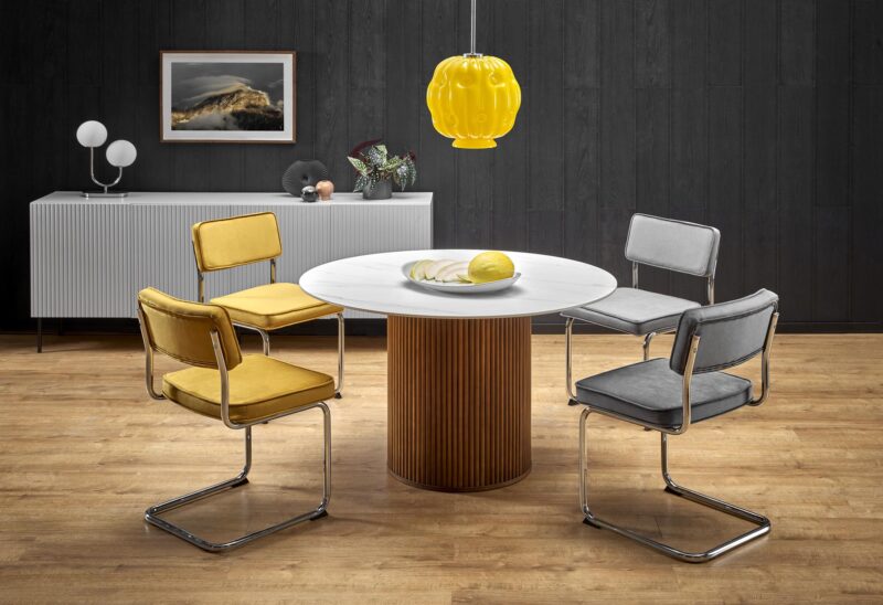 2010001196662_1 Ümmargune söögilaud AURVIERA, valge marmor