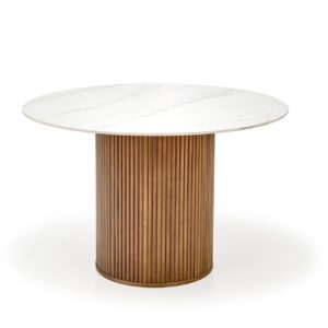 2010001196662_10 Ümmargune söögilaud AURVIERA, valge marmor