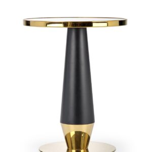 Ümmargune Söögilaud MOLVER, must marmor / must / kuldne