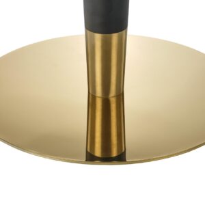 Ümmargune Söögilaud MORLIN, valge marmor / must / kuldne