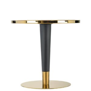 Ümmargune Söögilaud MORLIN, valge marmor / must / kuldne