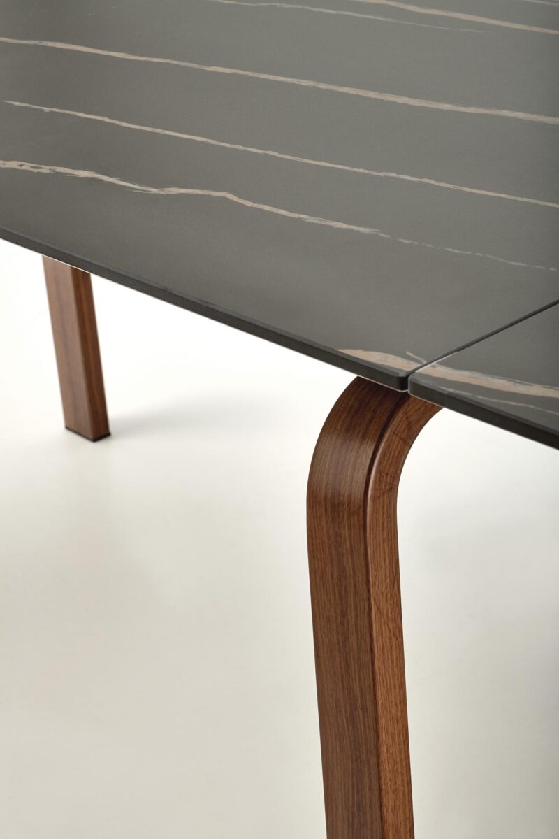 Söögilaud JOREN, must marmor / pähklipuu