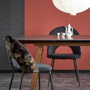 Söögilaud JOREN, must marmor / pähklipuu