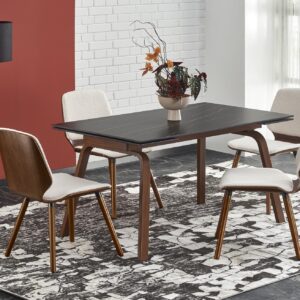 Söögilaud JOREN, must marmor / pähklipuu