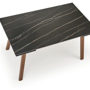 Söögilaud JOREN, must marmor / pähklipuu