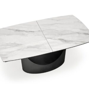 Pikendatav söögilaud OSMIR, valge marmor / must