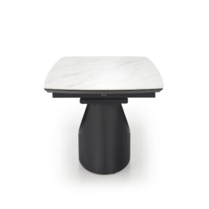 Pikendatav söögilaud OSMIR, valge marmor / must