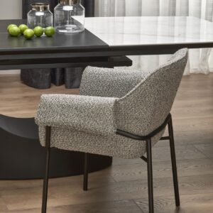 Pikendatav söögilaud OSMIR, valge marmor / must