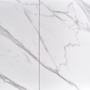 Pikendatav söögilaud OSMIR, valge marmor / must