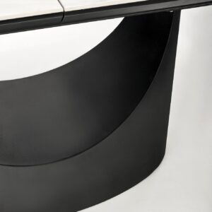 Pikendatav söögilaud OSMIR, valge marmor / must