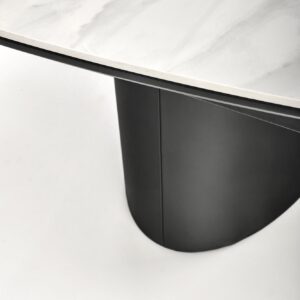 Pikendatav söögilaud OSMIR, valge marmor / must