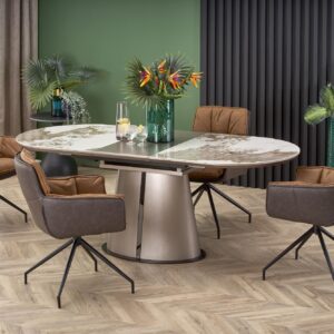 Pikendatav Söögilaud ROBION, beež marmor