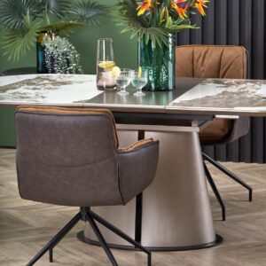 Pikendatav Söögilaud ROBION, beež marmor