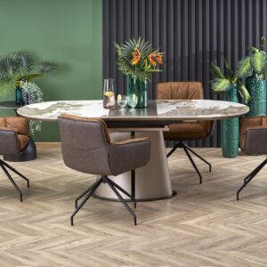 Pikendatav Söögilaud ROBION, beež marmor