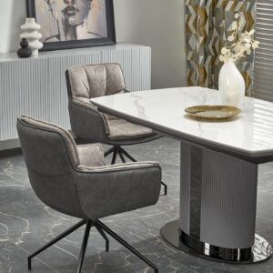 Pikendatav Söögilaud DANCAN, valge marmor