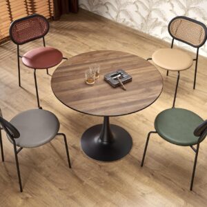 2010001196754_4 Ümar söögilaud OLMARA, pähklipuu / must