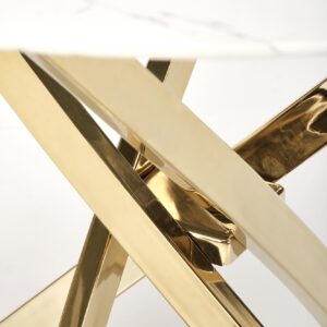 2010001196785_4 Söögilaud RAIMOND, valge marmor / kuld