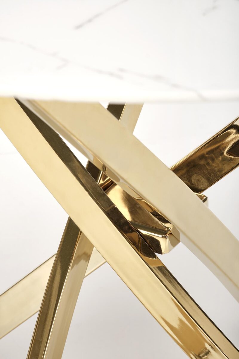 2010001196785_4 Söögilaud RAIMOND, valge marmor / kuld