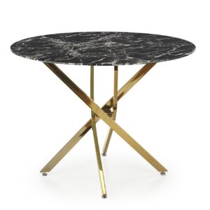 Söögilaud RAIMOND, must marmor / kuldne